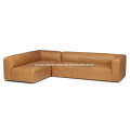 Mello Taos Tan Leather Left Sectional Sofa